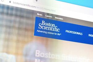 Homepage of boston scientific website on the display of PC, url - bostonscientific.com. photo