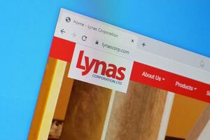 Homepage of lynas corp website on the display of PC, url - lynascorp.com. photo