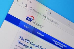 Homepage of sbigroup website on the display of PC, url - sbigroup.co.jp. photo