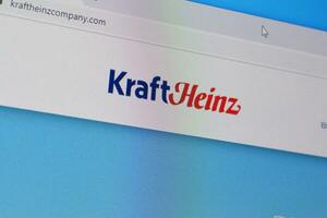 Homepage of kraft heinz company website on the display of PC, url - kraftheinzcompany.com. photo
