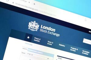 Homepage of london stock exchange website on the display of PC, url - londonstockexchange.com. photo