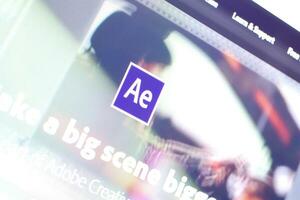 Web page of adobe after effects product on official website on the display of PC photo