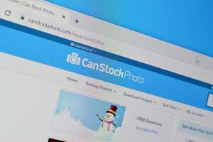 Homepage of canstockphoto website on the display of PC, url - canstockphoto.com. photo