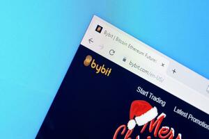 Homepage of bybit website on the display of PC, url - bybit.com. photo