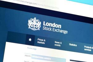 Homepage of london stock exchange website on the display of PC, url - londonstockexchange.com. photo