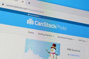 Homepage of canstockphoto website on the display of PC, url - canstockphoto.com. photo