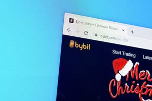 Homepage of bybit website on the display of PC, url - bybit.com. photo