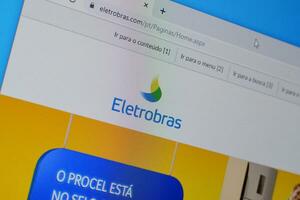 Homepage of eletrobras website on the display of PC, url - eletrobras.com. photo