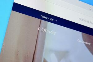 Homepage of abbvie website on the display of PC, url - abbvie.com. photo