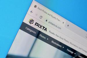 Homepage of pixta website on the display of PC, url - pixtastock.com. photo