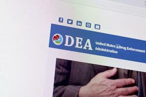 Homepage of dea website on the display of PC, url - dea.gov. photo