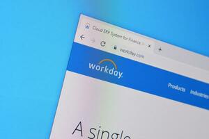 Homepage of workday website on the display of PC, url - workday.com. photo