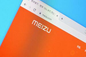 Homepage of meizu website on the display of PC, url - meizu.com. photo