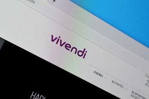 Homepage of vivendi website on the display of PC, url - vivendi.com. photo