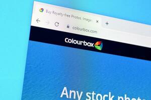 Homepage of colourbox website on the display of PC, url - colourbox.com. photo