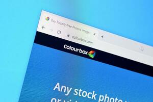 Homepage of colourbox website on the display of PC, url - colourbox.com. photo