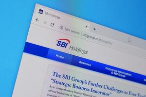 Homepage of sbigroup website on the display of PC, url - sbigroup.co.jp. photo