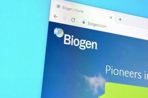 Homepage of biogen website on the display of PC, url - biogen.com. photo