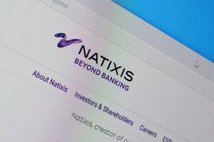 Homepage of natixis website on the display of PC, url - natixis.com. photo