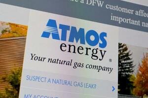 Homepage of atmosenergy website on the display of PC, url - atmosenergy.com. photo