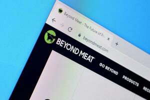 Homepage of beyond meat website on the display of PC, url - beyondmeat.com. photo