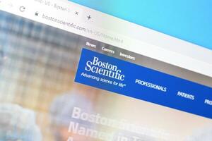 Homepage of boston scientific website on the display of PC, url - bostonscientific.com. photo