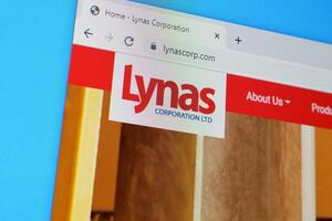 Homepage of lynas corp website on the display of PC, url - lynascorp.com. photo