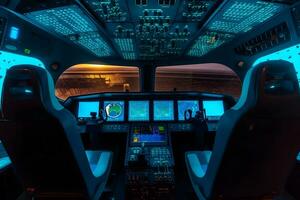 Inside the space shuttle. Neural network AI generated photo