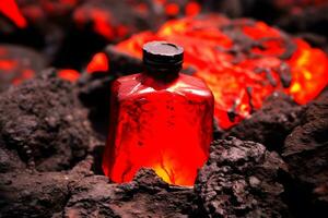 hot lava perfume, hot fragrance. Neural network AI generated photo
