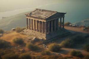 Valley of the Temples. ancient Greek Temple. Neural network AI generated photo