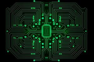 High tech electronic circuit board background. Neural network AI generated photo