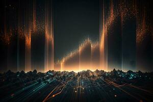 Futuristic technology abstract background with lines for network, big data, data center, server, internet, speed. Abstract neon lights. Neural network AI generated photo