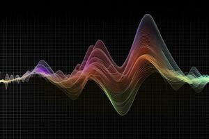 equalizer sound-wave rainbow background. Neural network AI generated photo