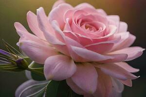 a pink rose is shown in the sunlight. AI-Generated photo
