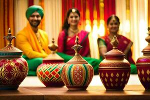 indian wedding decor ideas for the bride and groom. AI-Generated photo