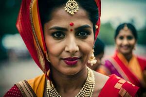 a woman in traditional indian attire. AI-Generated photo