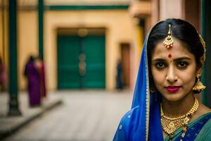 a beautiful indian woman in traditional attire. AI-Generated photo