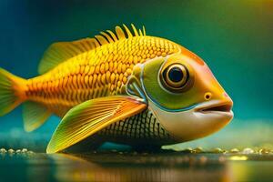 a fish with big eyes and a big mouth. AI-Generated photo