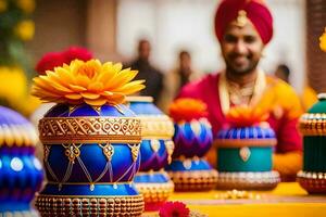 el Boda de persona y persona a el udaipur palacio. generado por ai foto