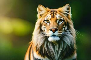 a tiger is standing in the grass. AI-Generated photo