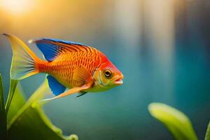 a fish with bright colors in the water. AI-Generated photo