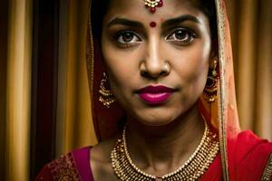 a beautiful indian woman in traditional attire. AI-Generated photo