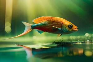 a fish is swimming in the water. AI-Generated photo