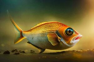 a fish with big eyes and a big mouth. AI-Generated photo