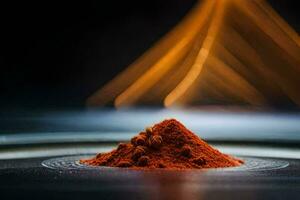 a pile of red powder on a table. AI-Generated photo