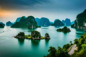 the beautiful landscape of halong bay. AI-Generated photo