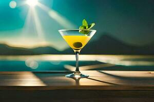 cocktail on the table. AI-Generated photo