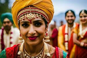 indian bride in traditional attire. AI-Generated photo