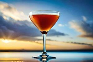 cocktail on the beach. AI-Generated photo