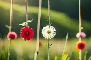 flowers in the field. AI-Generated photo